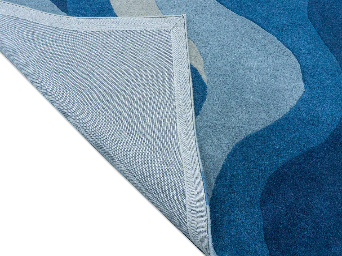 Handmade Wool Blue Rug | Modern Abstract Area Rug 5x8