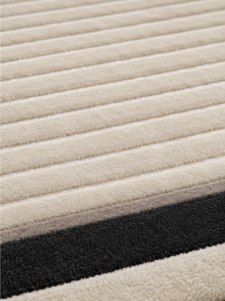 Hand-Tufted Modern Border Rug | Wool and Silk Area Rug 12"x12" Sample
