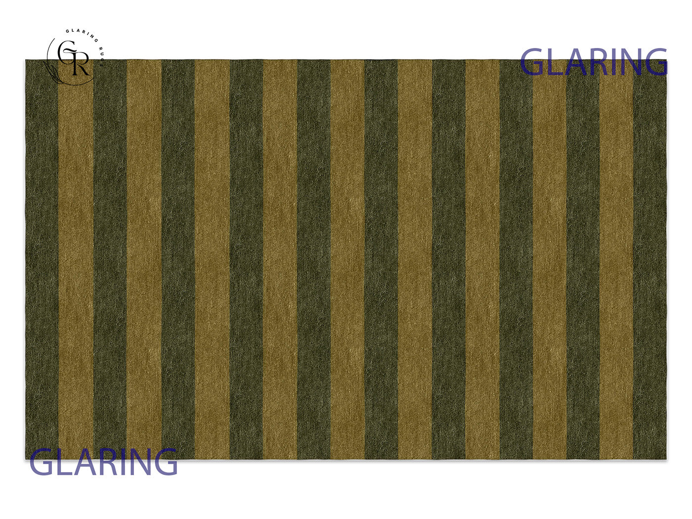 Handmade Hand-Tufted Modern Rug | Horizontal Stripes Rug in Green
