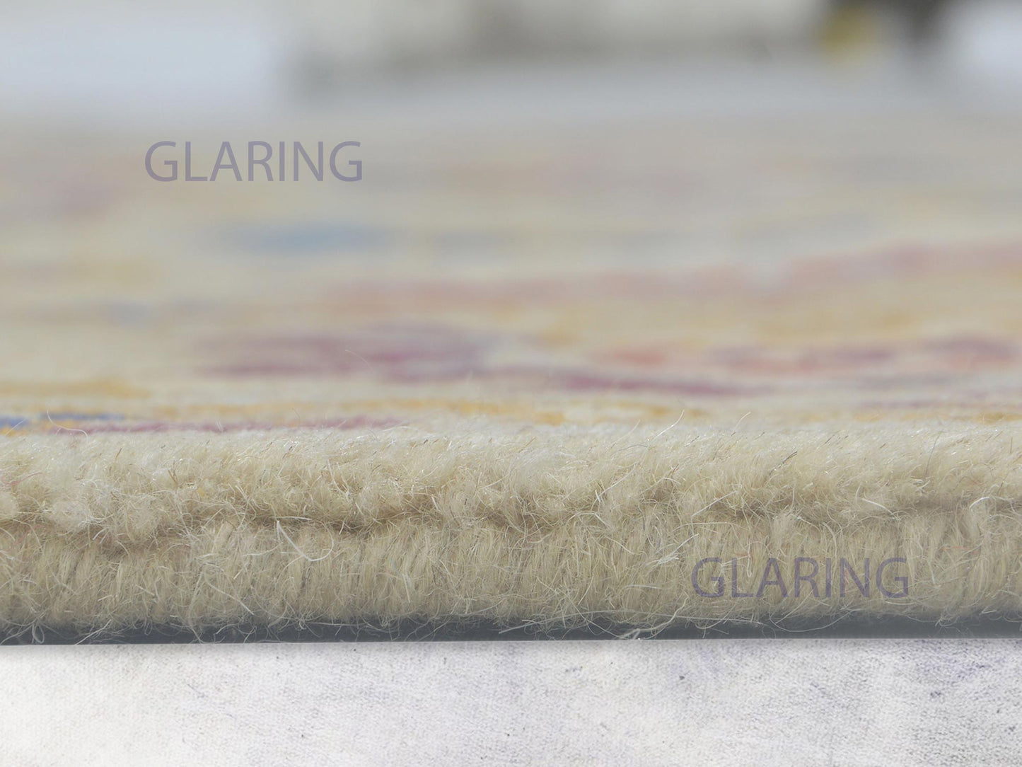 Handmade Bohemian Rug | Oriental Design in Beige, Blue & Red