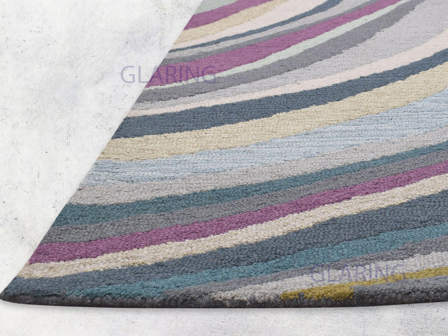 Handmade Bohemian Rug | Abstract Design in Grey & Purple