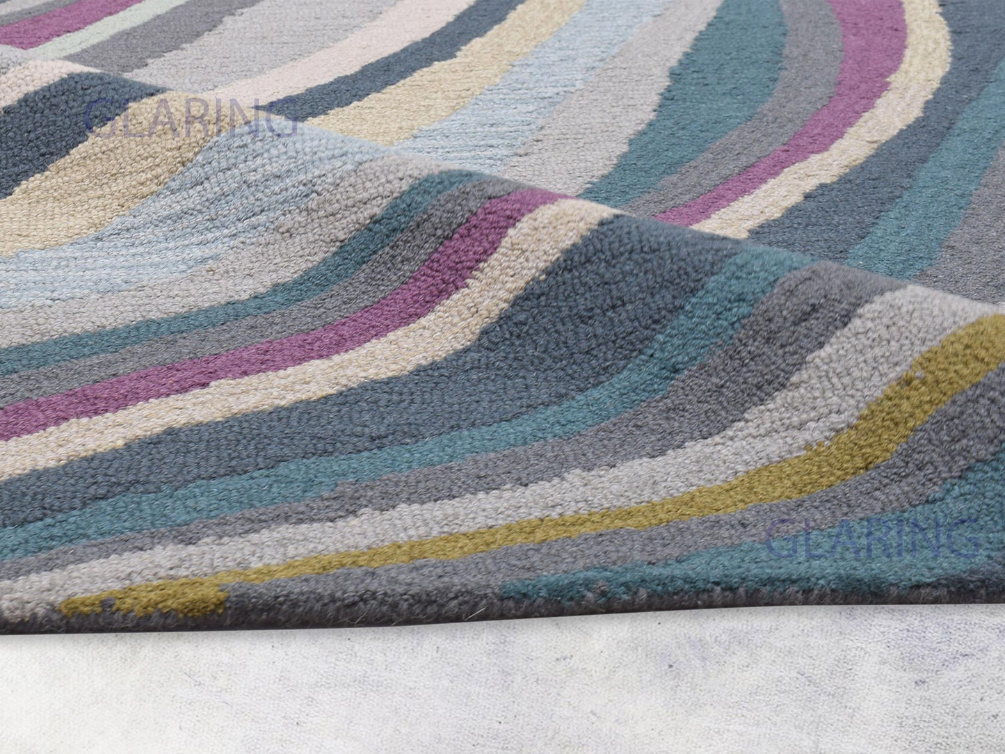 Handmade Bohemian Rug | Abstract Design in Grey & Purple