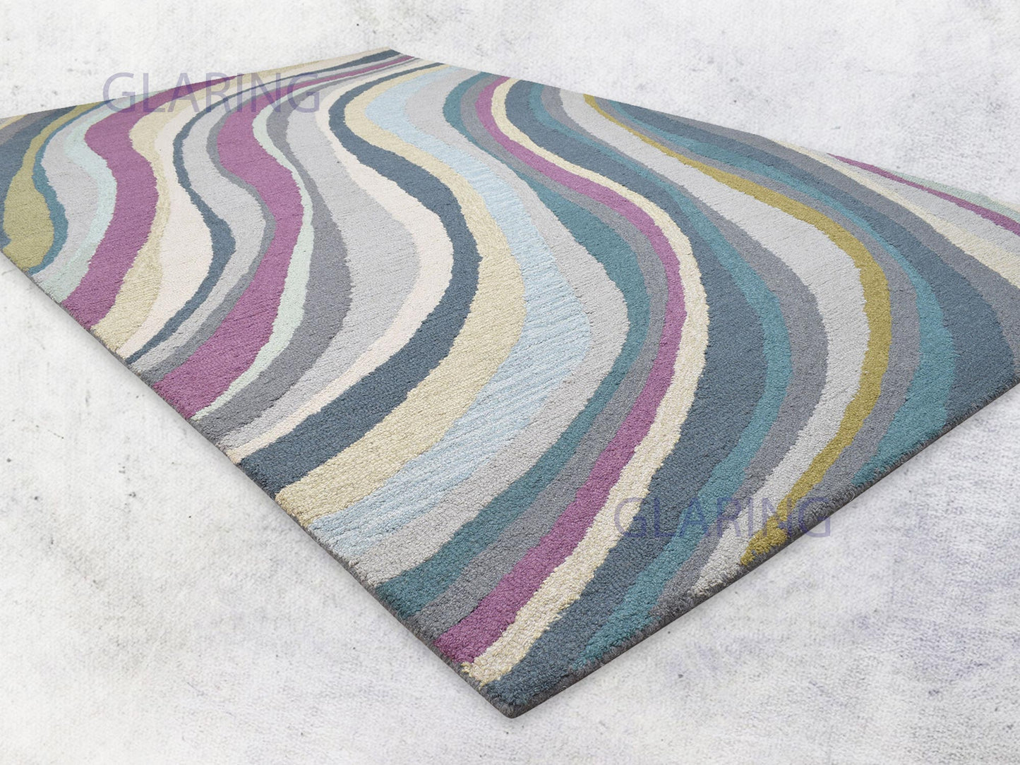 Handmade Bohemian Rug | Abstract Design in Grey & Purple