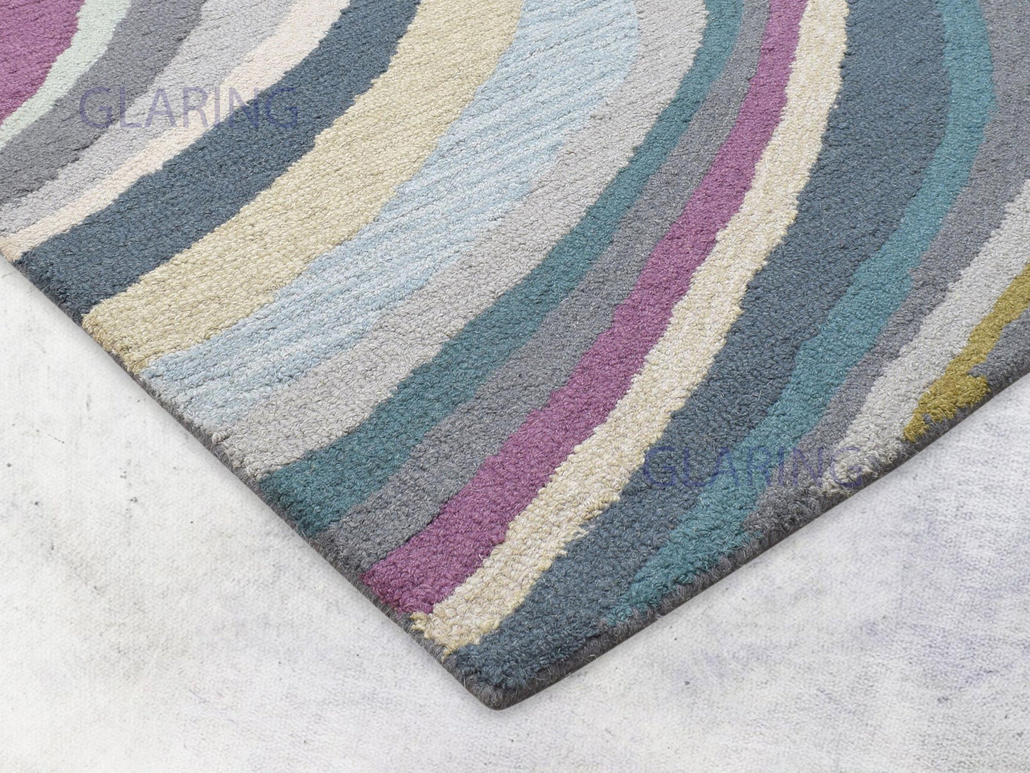 Handmade Bohemian Rug | Abstract Design in Grey & Purple