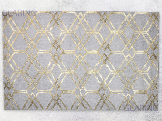 Handmade Scandinavian Rug | Geometric Design in Grey & Olive