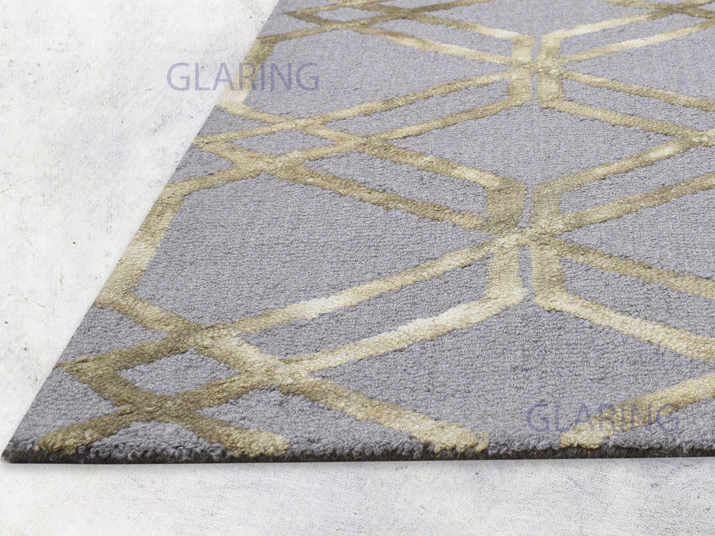 Handmade Scandinavian Rug | Geometric Design in Grey & Olive