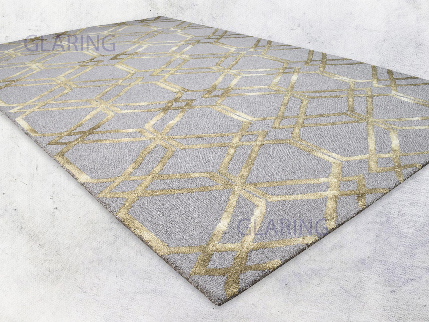 Handmade Scandinavian Rug | Geometric Design in Grey & Olive