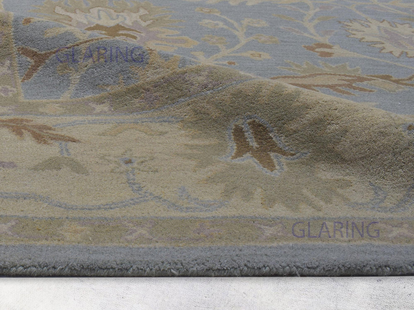 Handmade Oushak Rug | Oriental Design in Blue & Sage