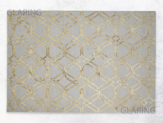 Handmade Moroccan Rug | Geometric Design in Grey & Sage