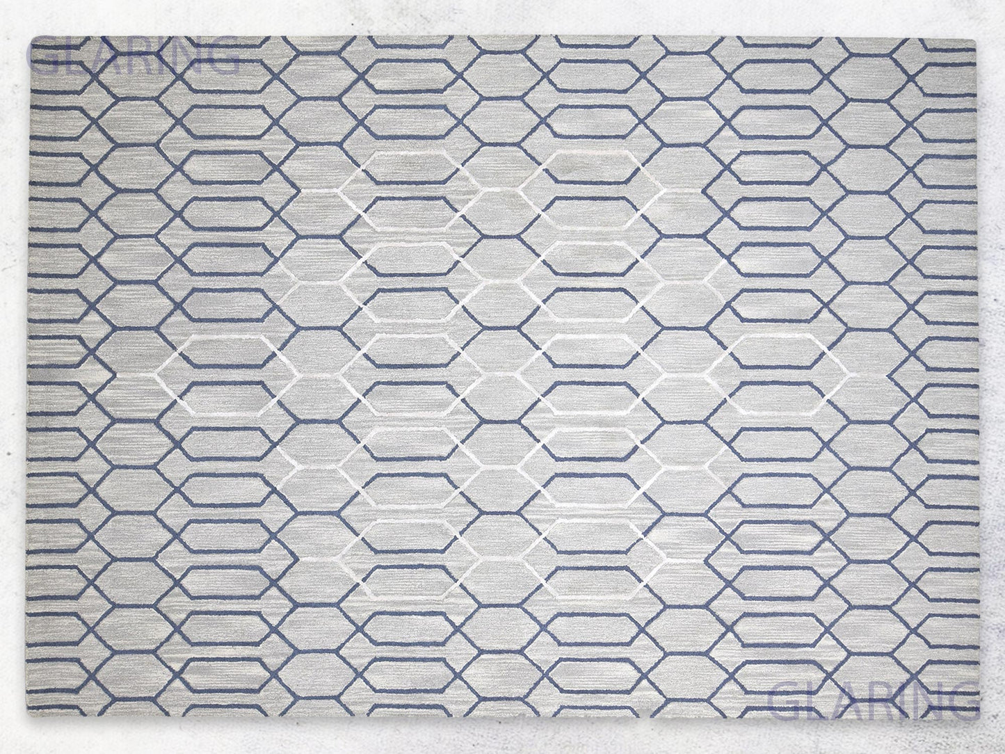 Handmade Moroccan Rug | Geometric Design in Grey & White