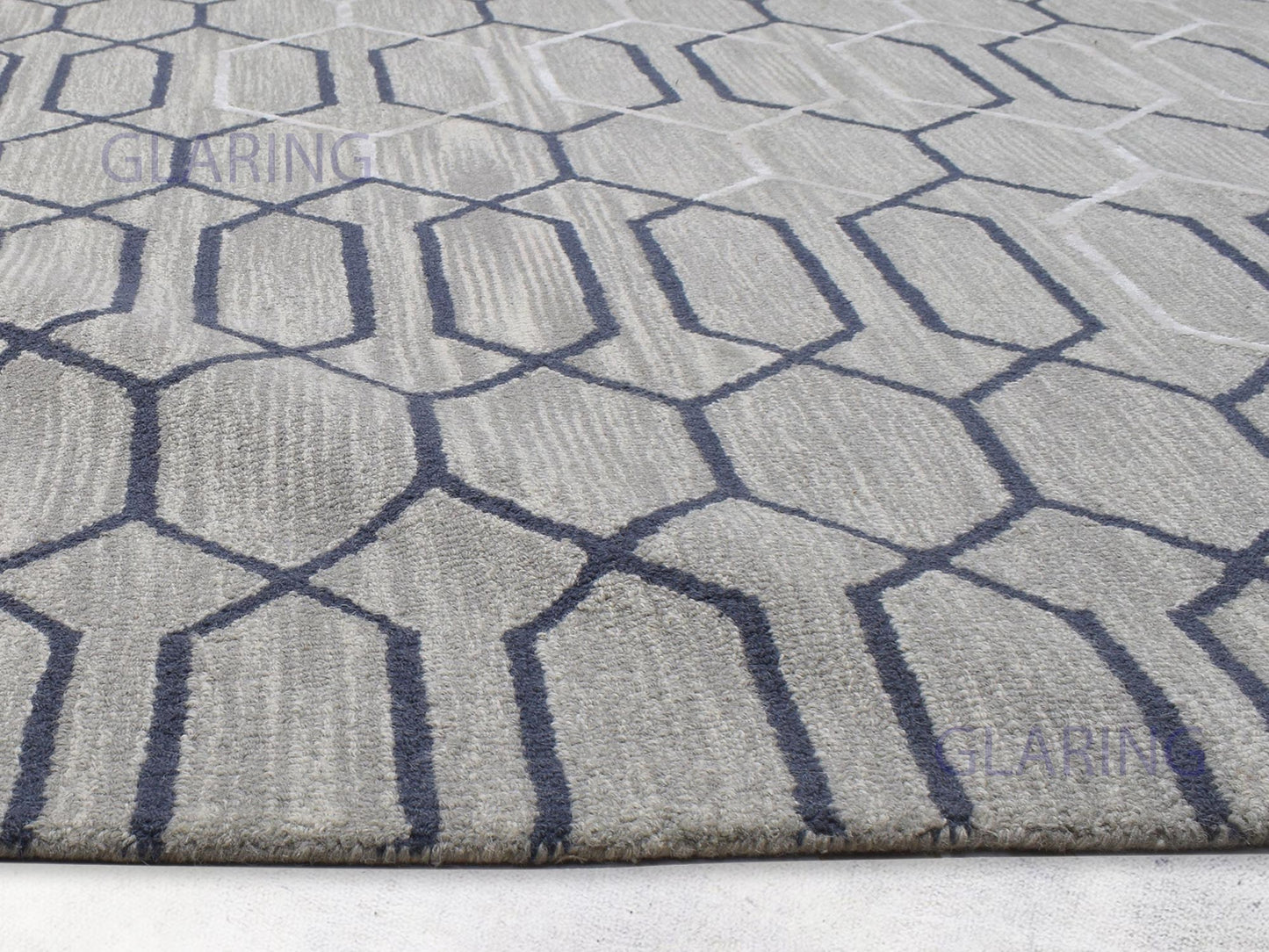 Handmade Moroccan Rug | Geometric Design in Grey & White