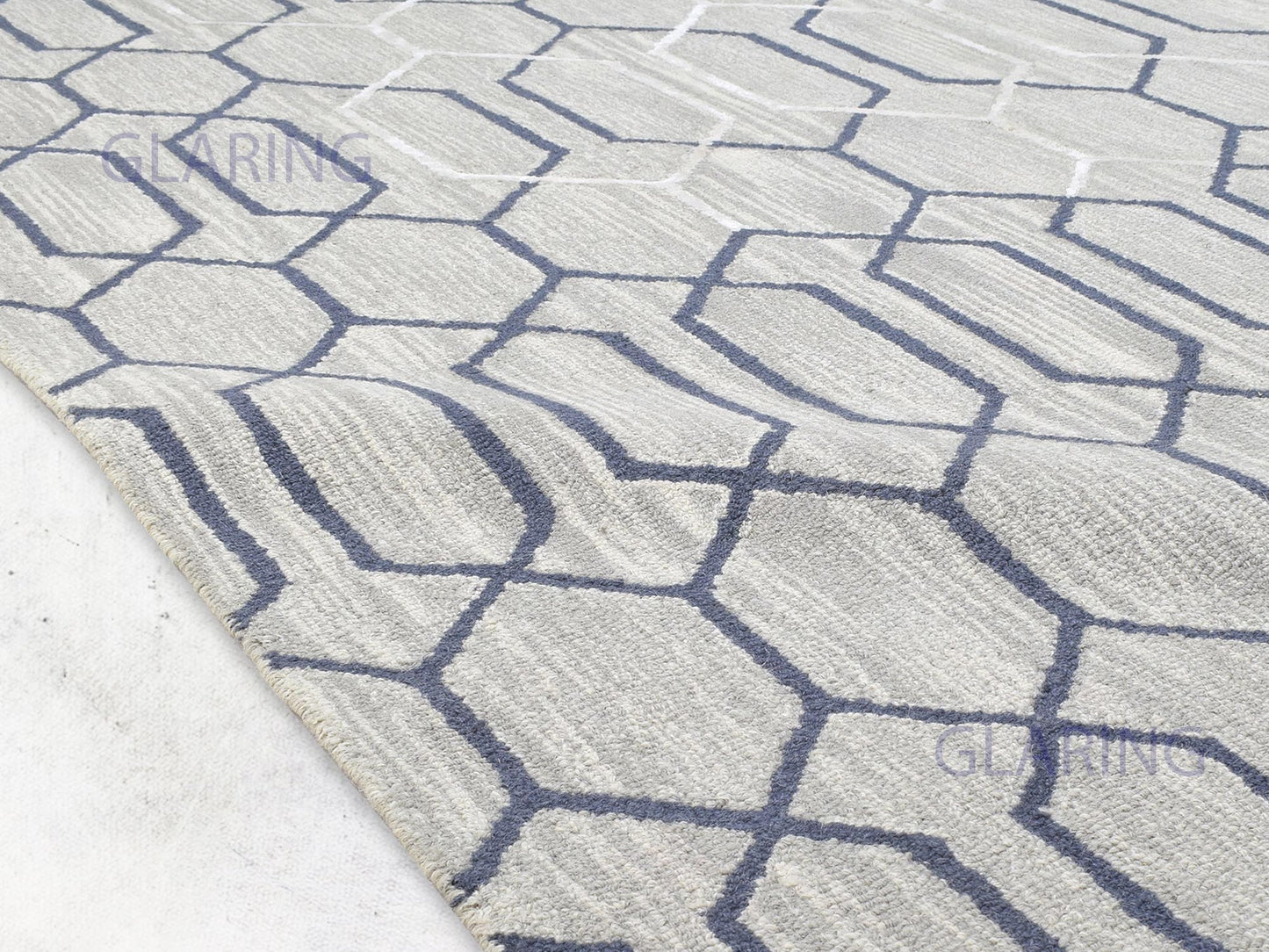 Handmade Moroccan Rug | Geometric Design in Grey & White