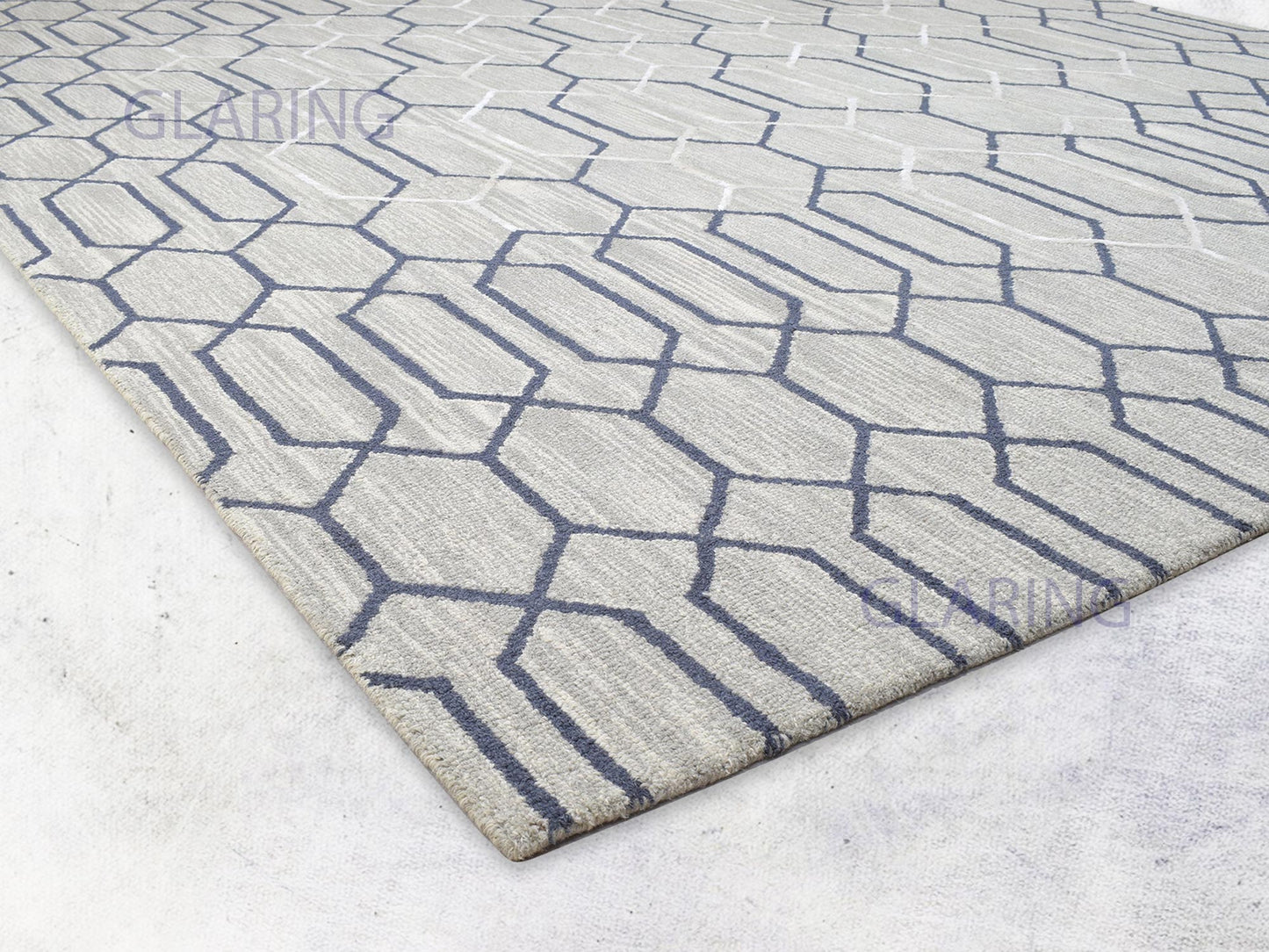 Handmade Moroccan Rug | Geometric Design in Grey & White