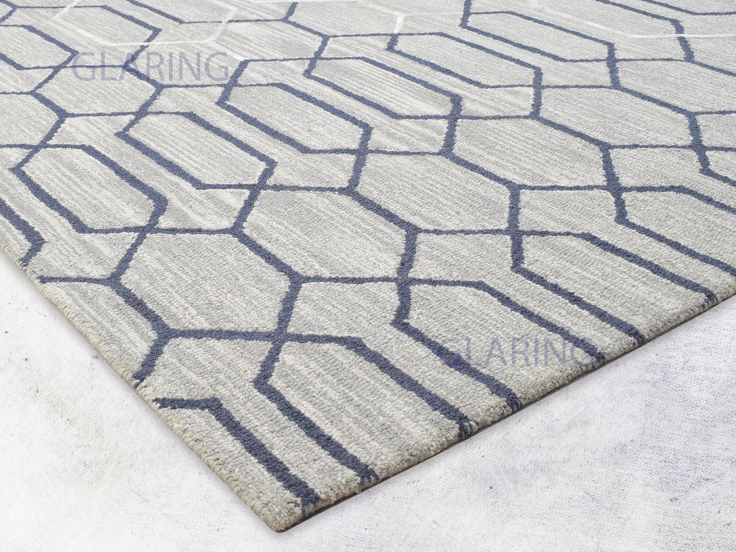 Handmade Moroccan Rug | Geometric Design in Grey & White