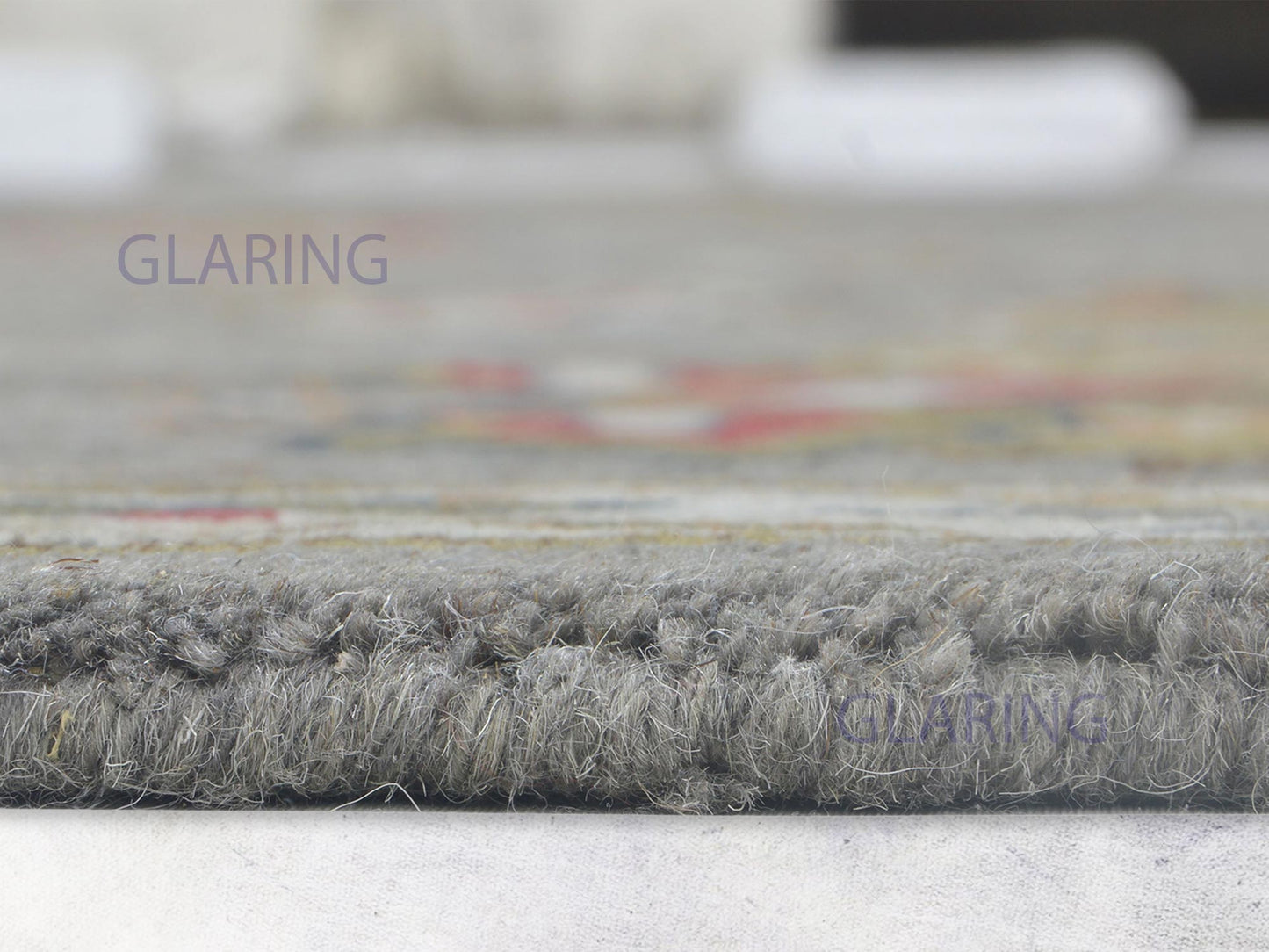 Handmade Oushak Rug | Oriental Design in Grey & Red