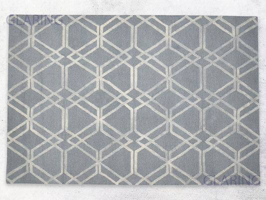 Handmade Moroccan Rug | Geometric Design in Grey & Ivory