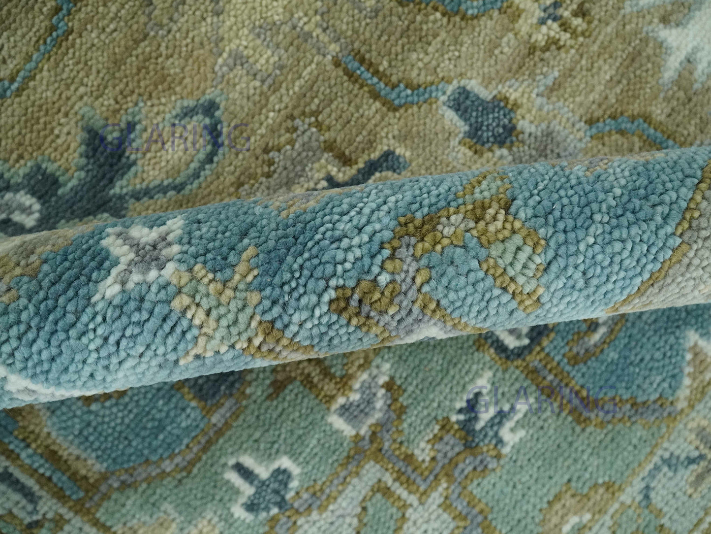 Hand-Knotted Traditional Rug | Heriz Design in Olive