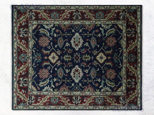 Hand-Knotted Traditional Rug | Oriental Design in Blue & Red