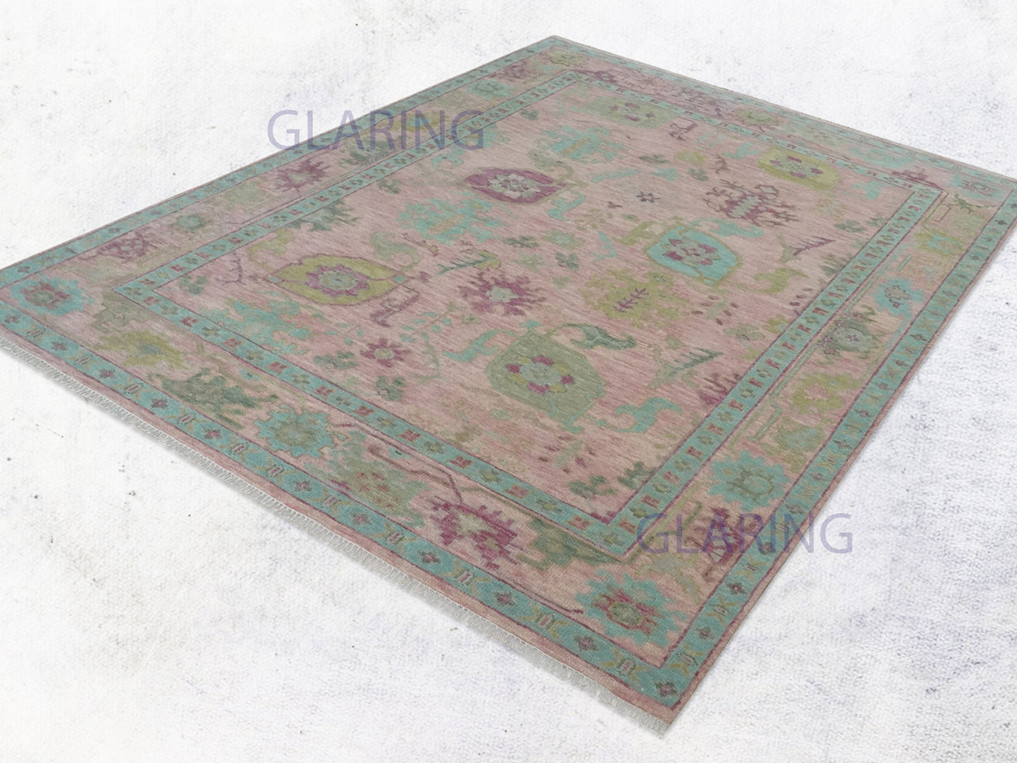 Hand-Knotted Traditional Rug | Floral Design in Pink