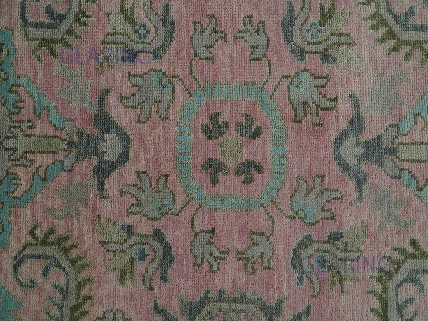 Hand-Knotted Traditional Rug | Oushak Design in Pink