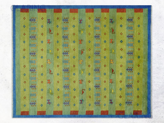 Hand-Knotted Traditional Rug | Tree Life Design in Green