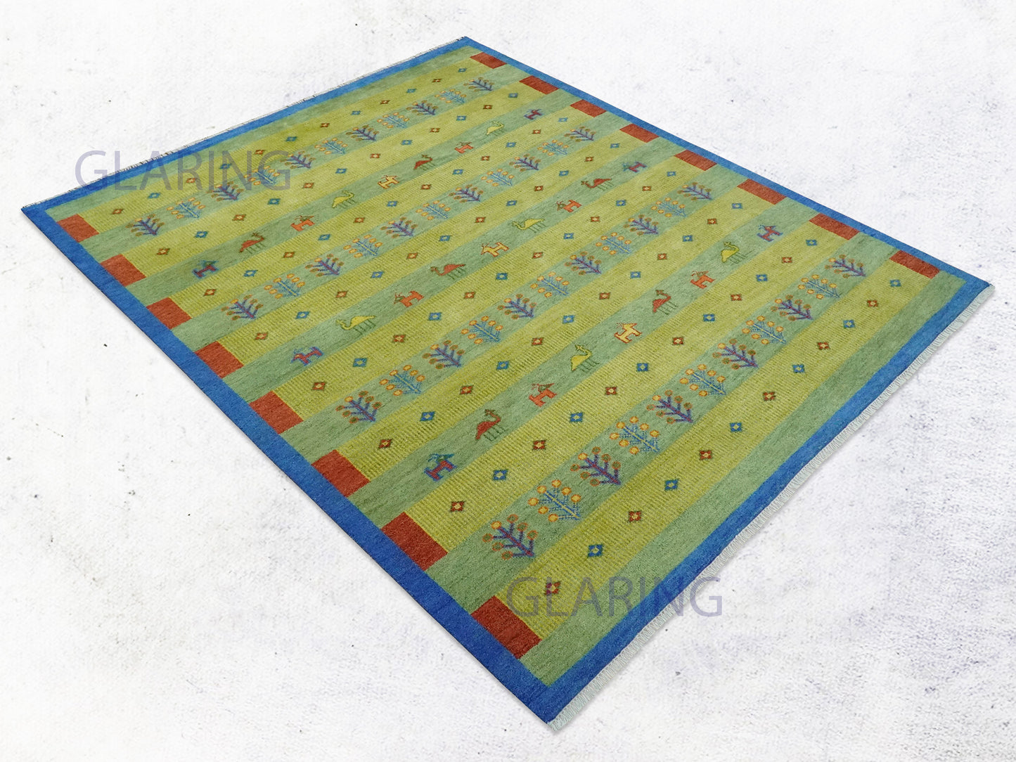 Hand-Knotted Traditional Rug | Tree Life Design in Green