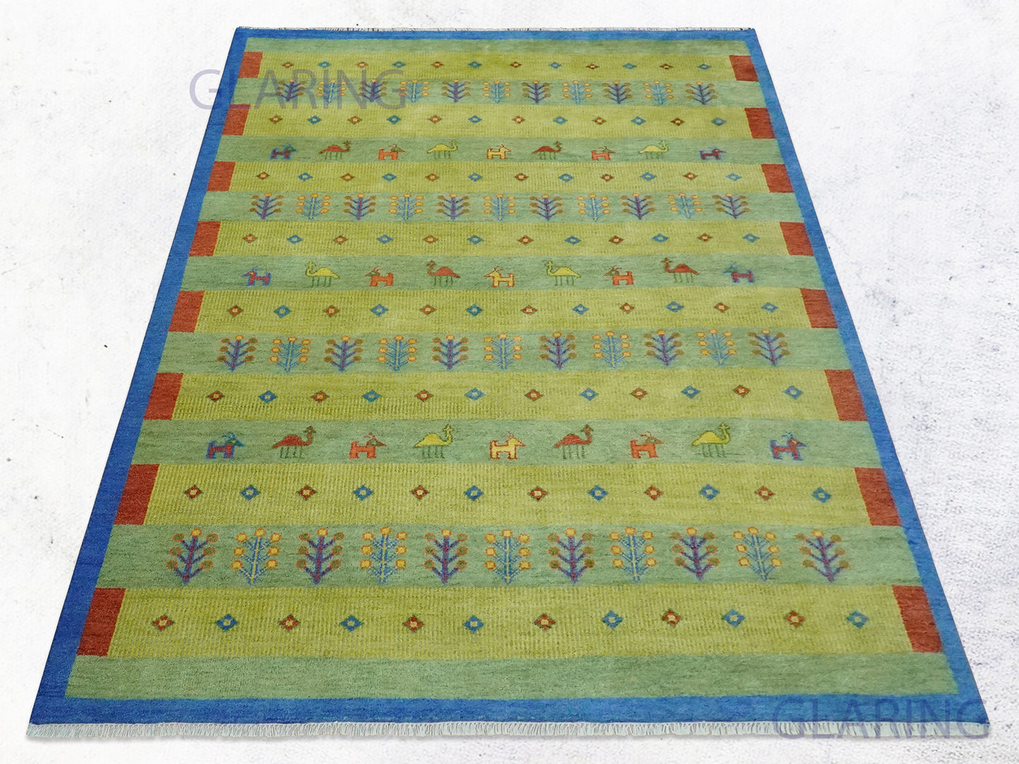 Hand-Knotted Traditional Rug | Tree Life Design in Green