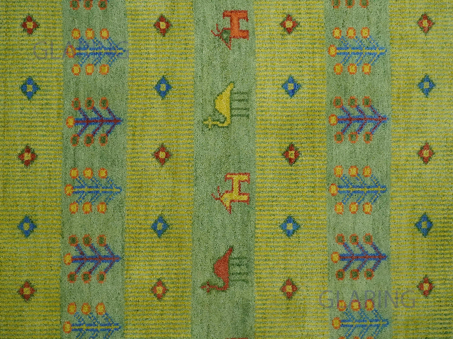 Hand-Knotted Traditional Rug | Tree Life Design in Green