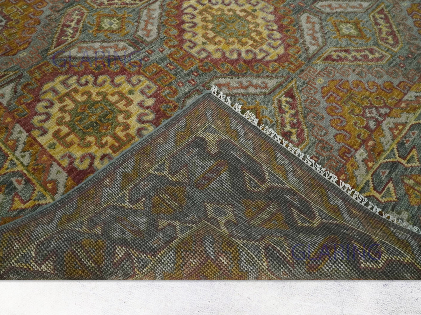 Hand-Knotted Traditional Rug | Oriental Design in Gold