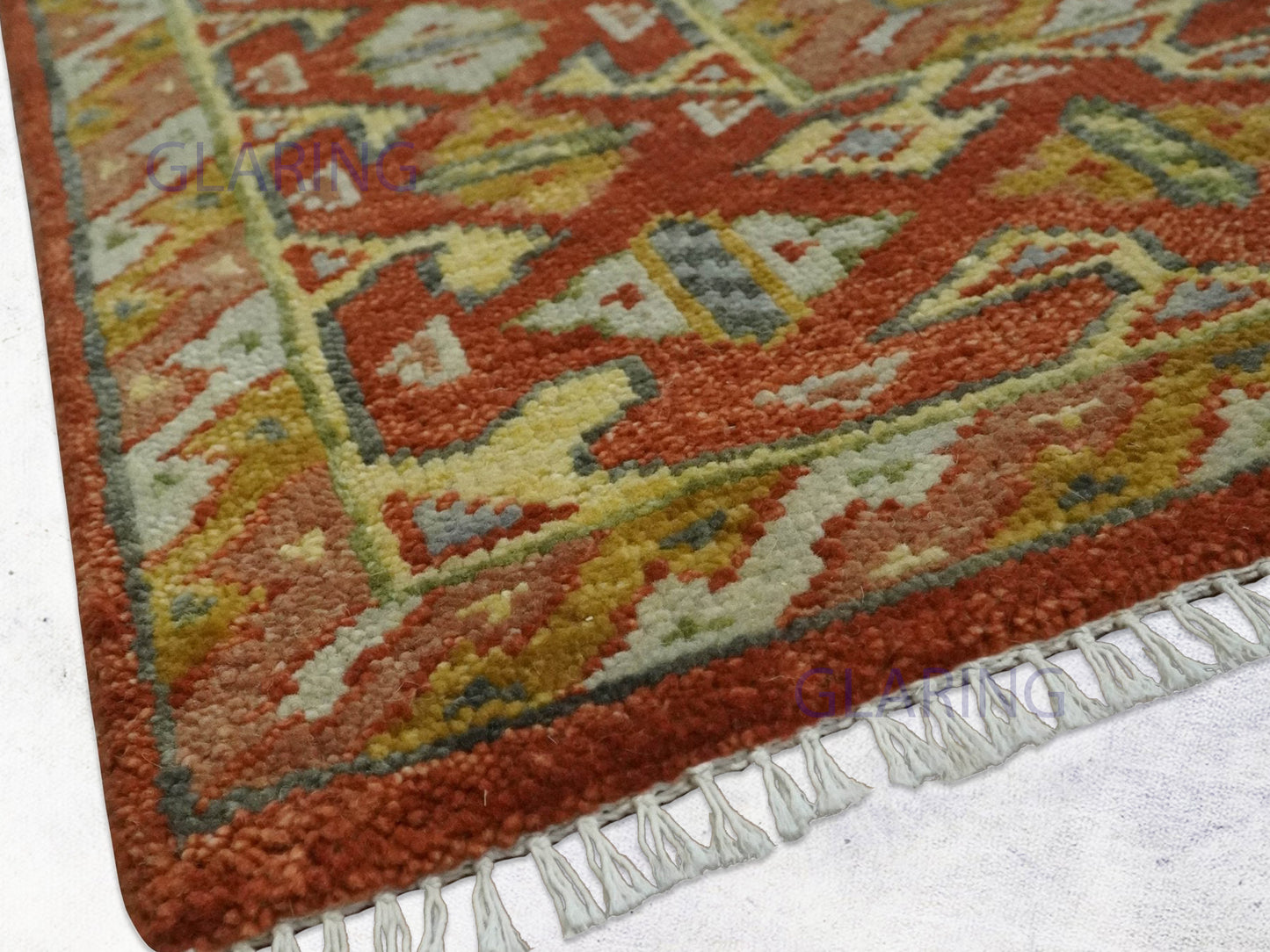 Hand-Knotted Traditional Rug | Oriental Design in Rust