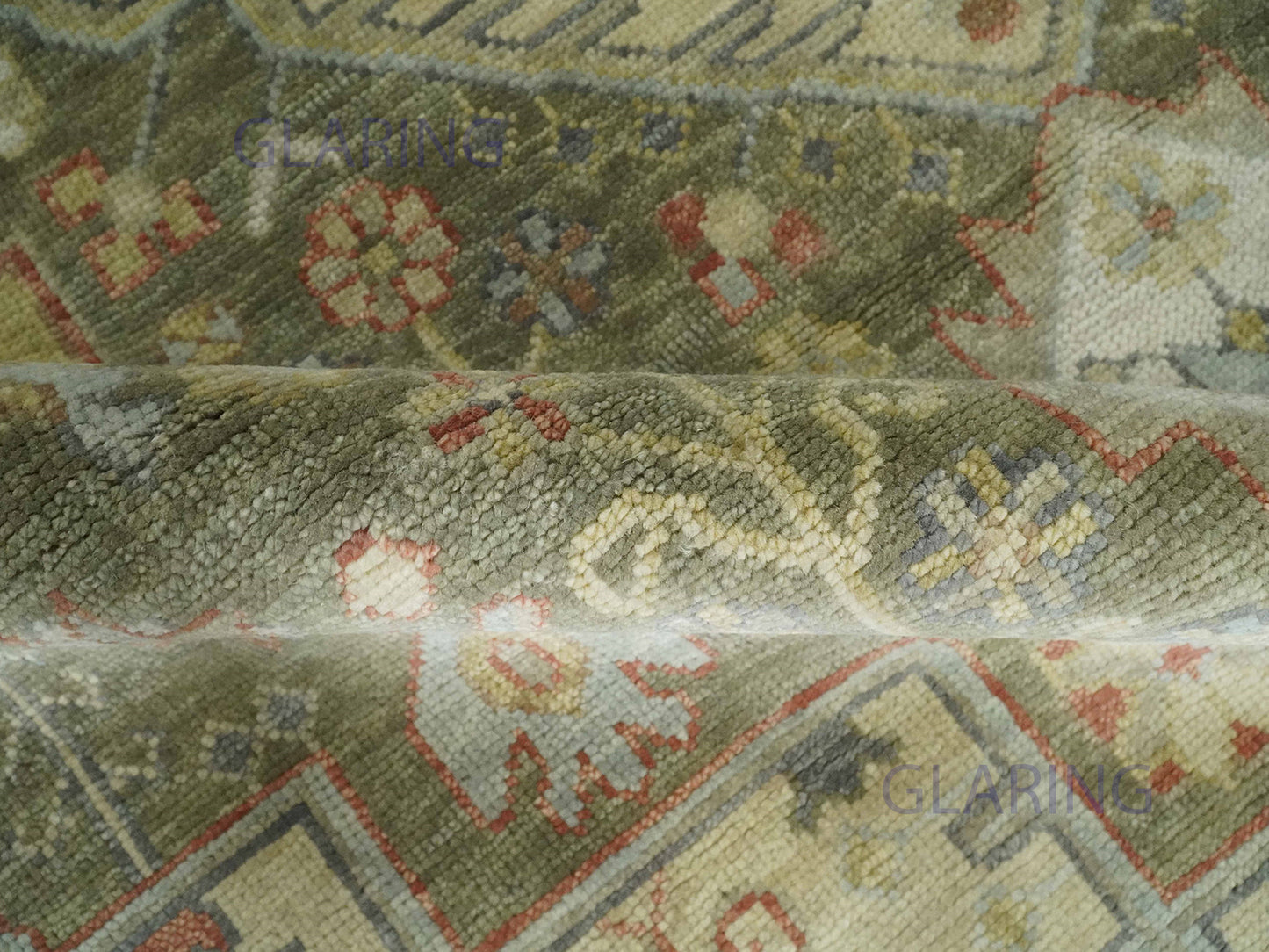 Hand-Knotted Traditional Rug | Serapi Design in Green