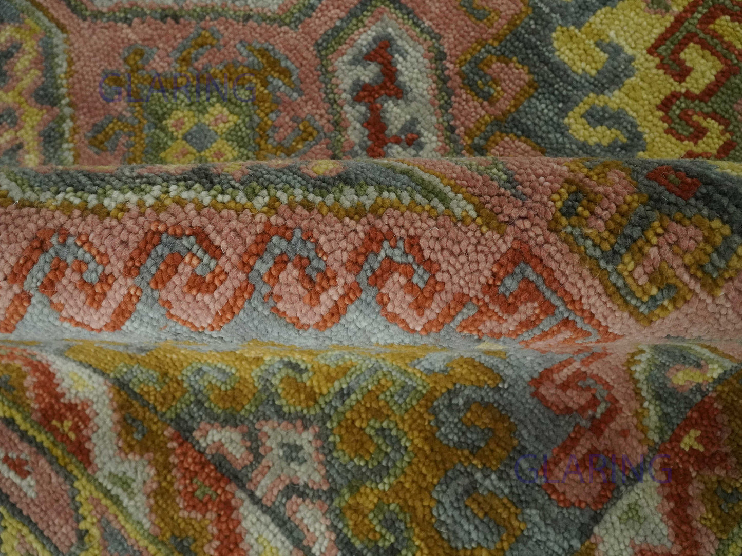 Hand-Knotted Oriental Rug | Floral Design in Pink & Beige