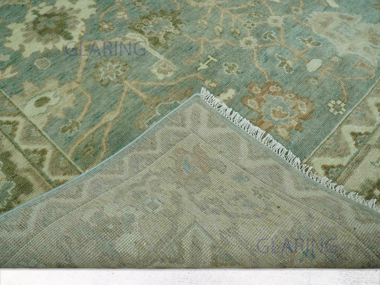 Hand-Knotted Traditional Rug | Oushak Design in Grey