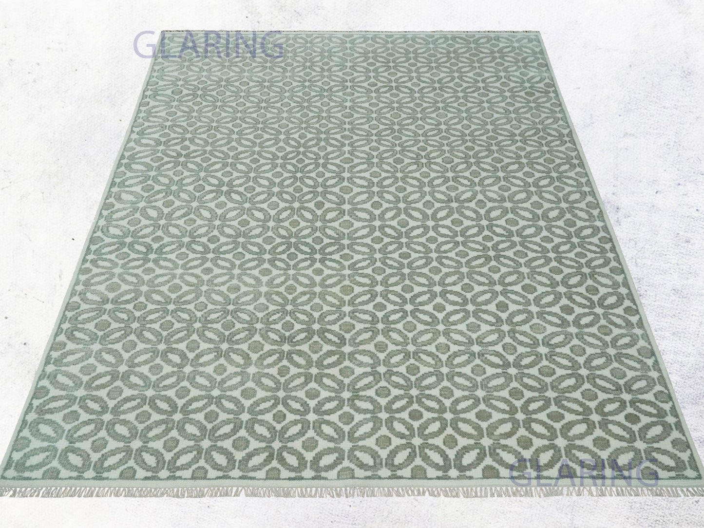 Hand-Knotted Modern Rug | Geometric Design in Ivory & Grey