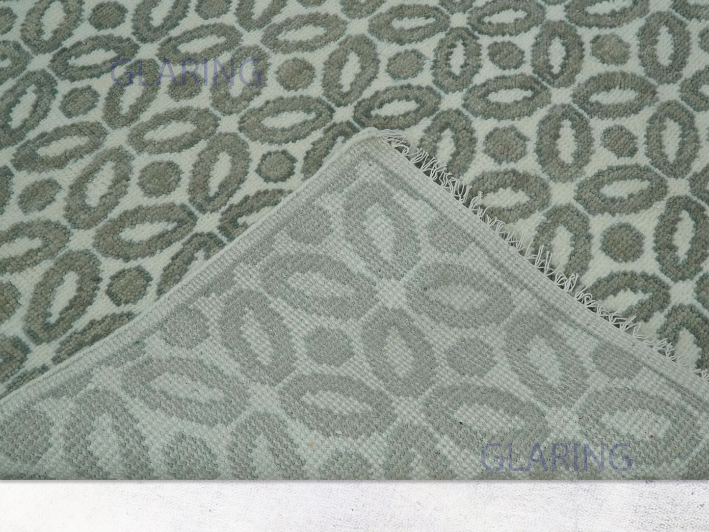 Hand-Knotted Modern Rug | Geometric Design in Ivory & Grey