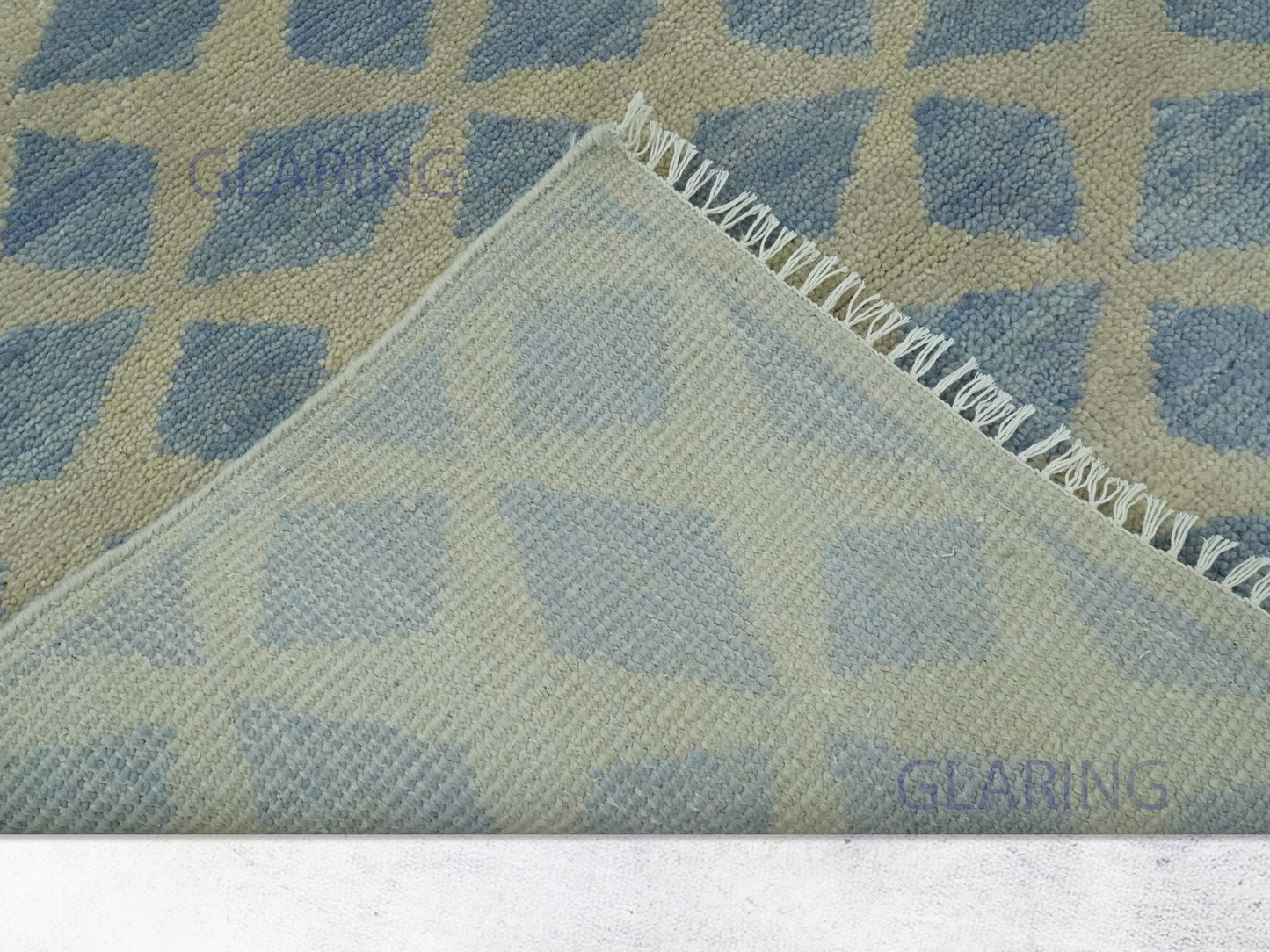 Hand-Knotted Modern Rug | Geometric Diamond Design in Grey & Beige