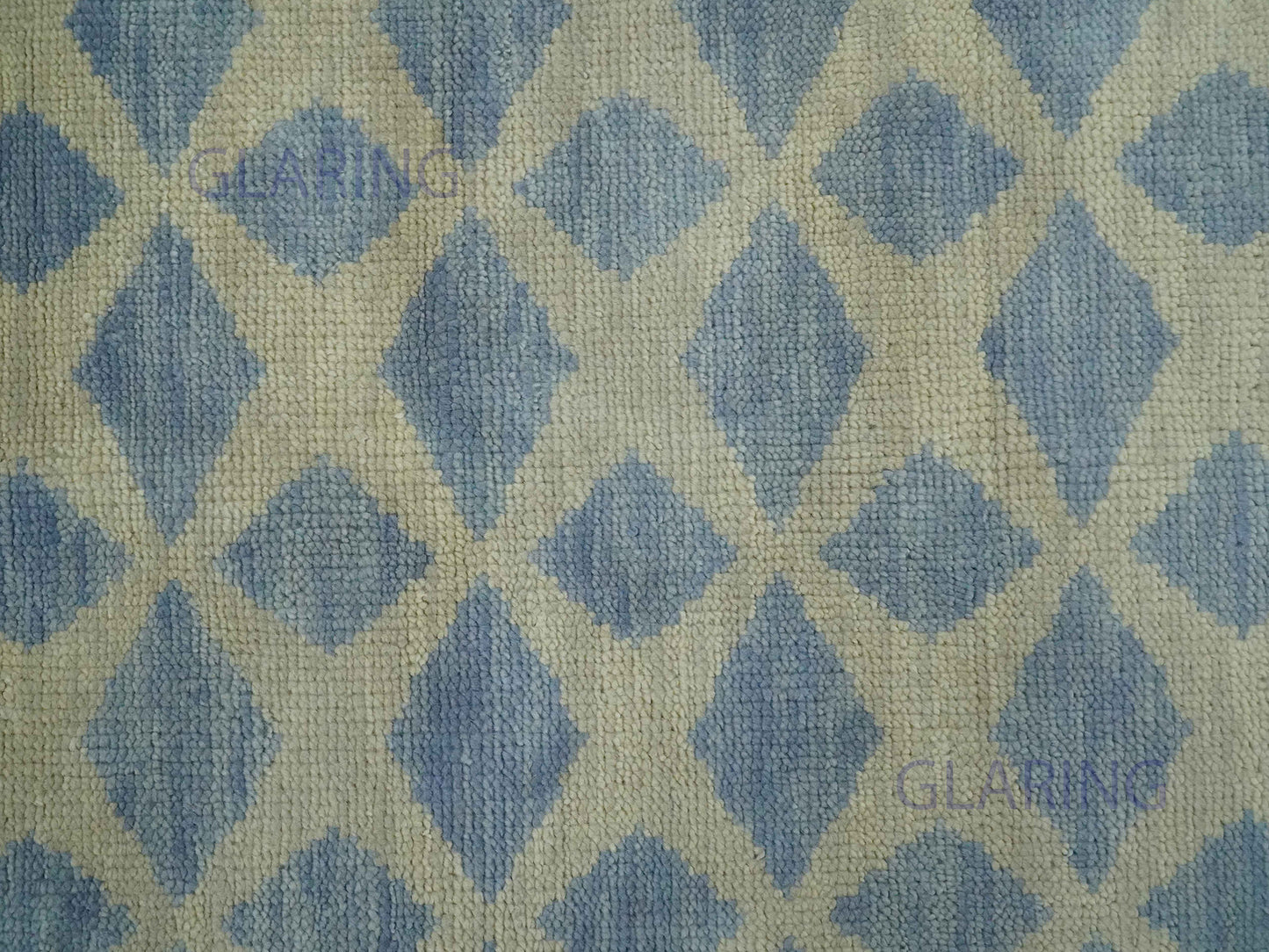 Hand-Knotted Modern Rug | Geometric Diamond Design in Grey & Beige