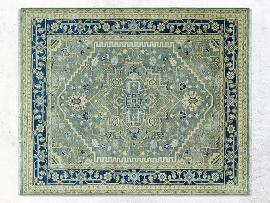 Hand-Knotted Traditional Rug | Heriz Design in Grey