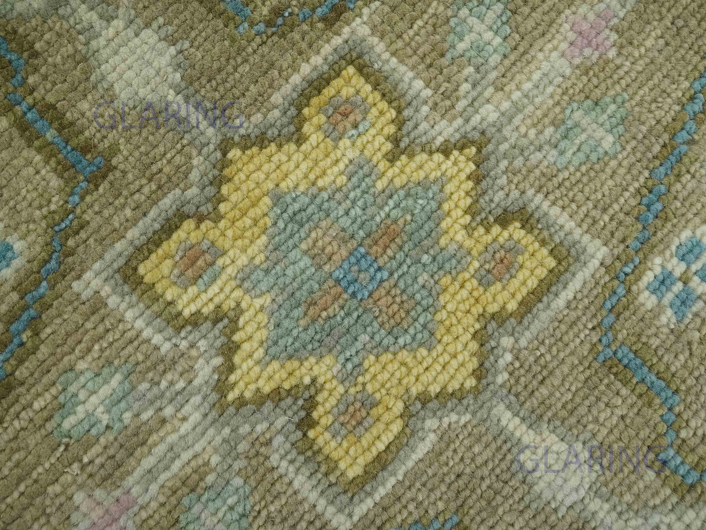Hand-Knotted Traditional Rug | Oushak Design in Brown & Ivory