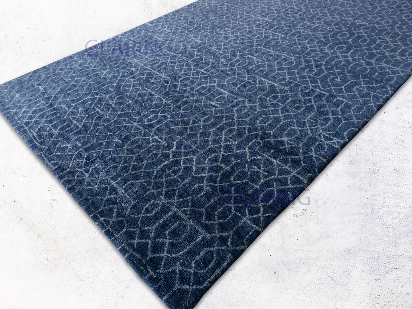 Handmade Modern Rug | Geometric Design in Blue