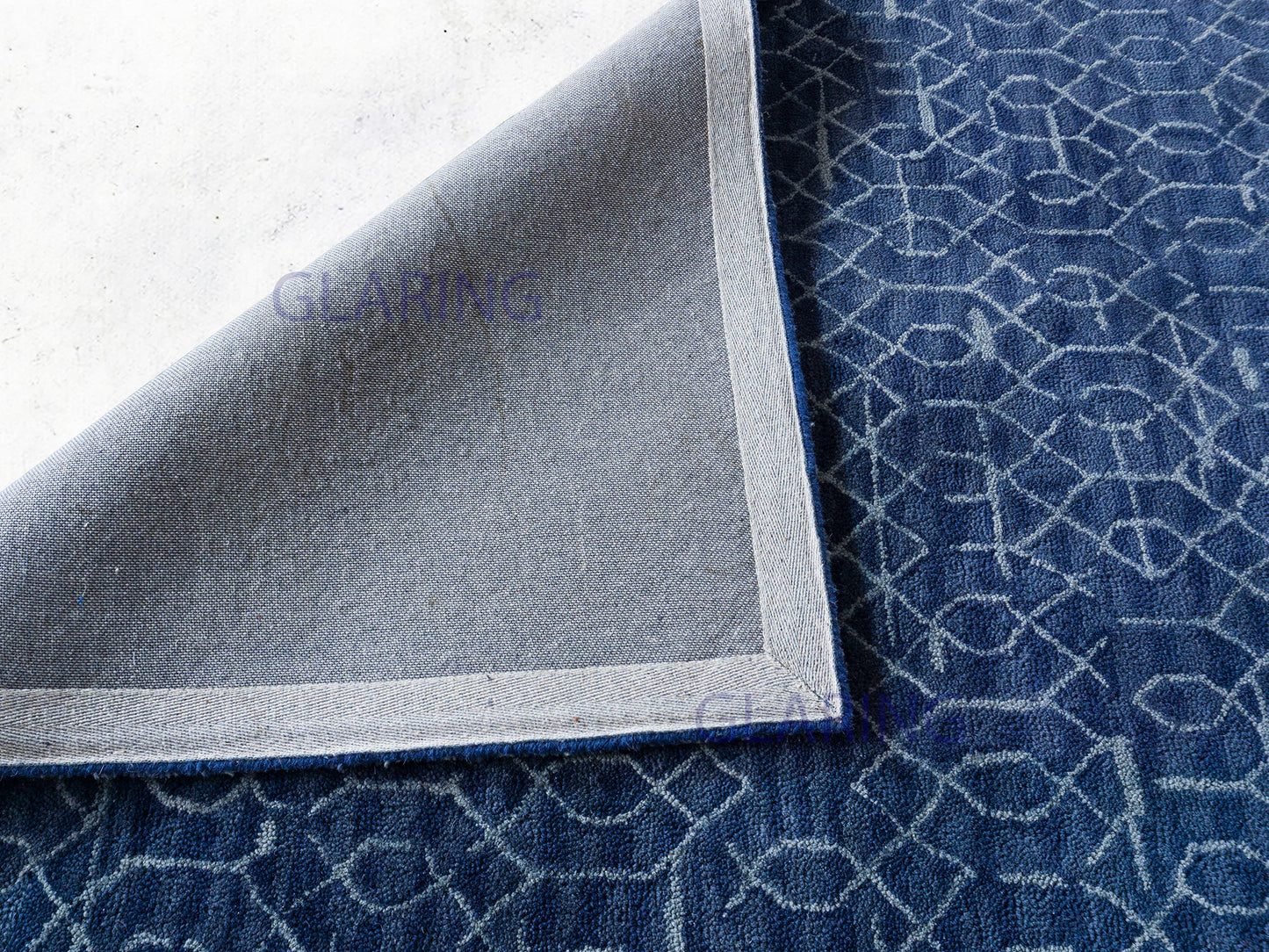 Handmade Modern Rug | Geometric Design in Blue