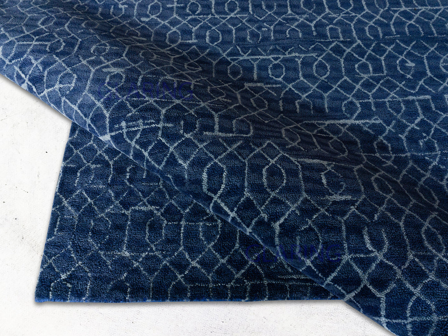 Handmade Modern Rug | Geometric Design in Blue