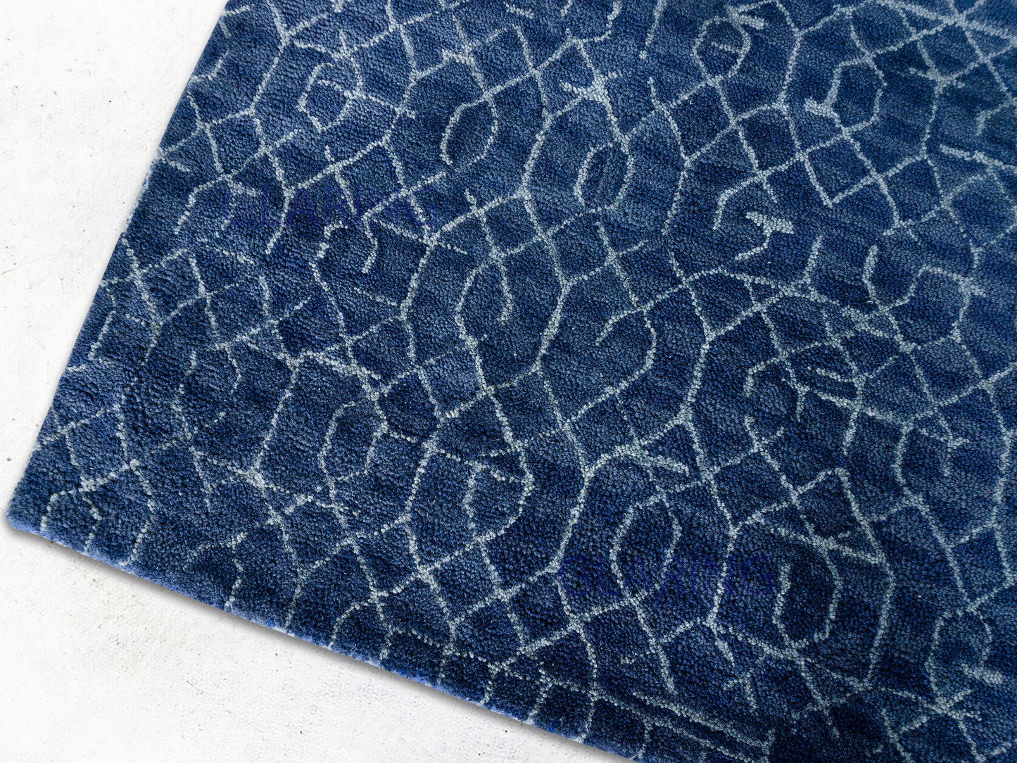 Handmade Modern Rug | Geometric Design in Blue
