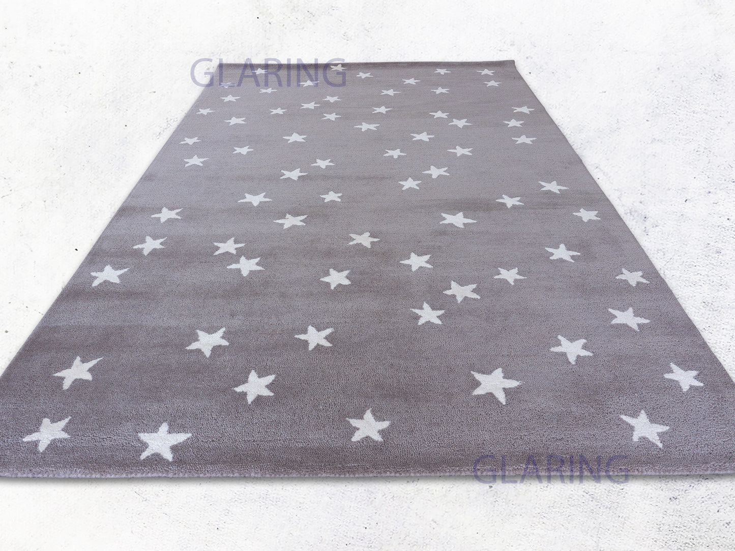 Handmade Modern Rug | Star Design in Grey & Ivory