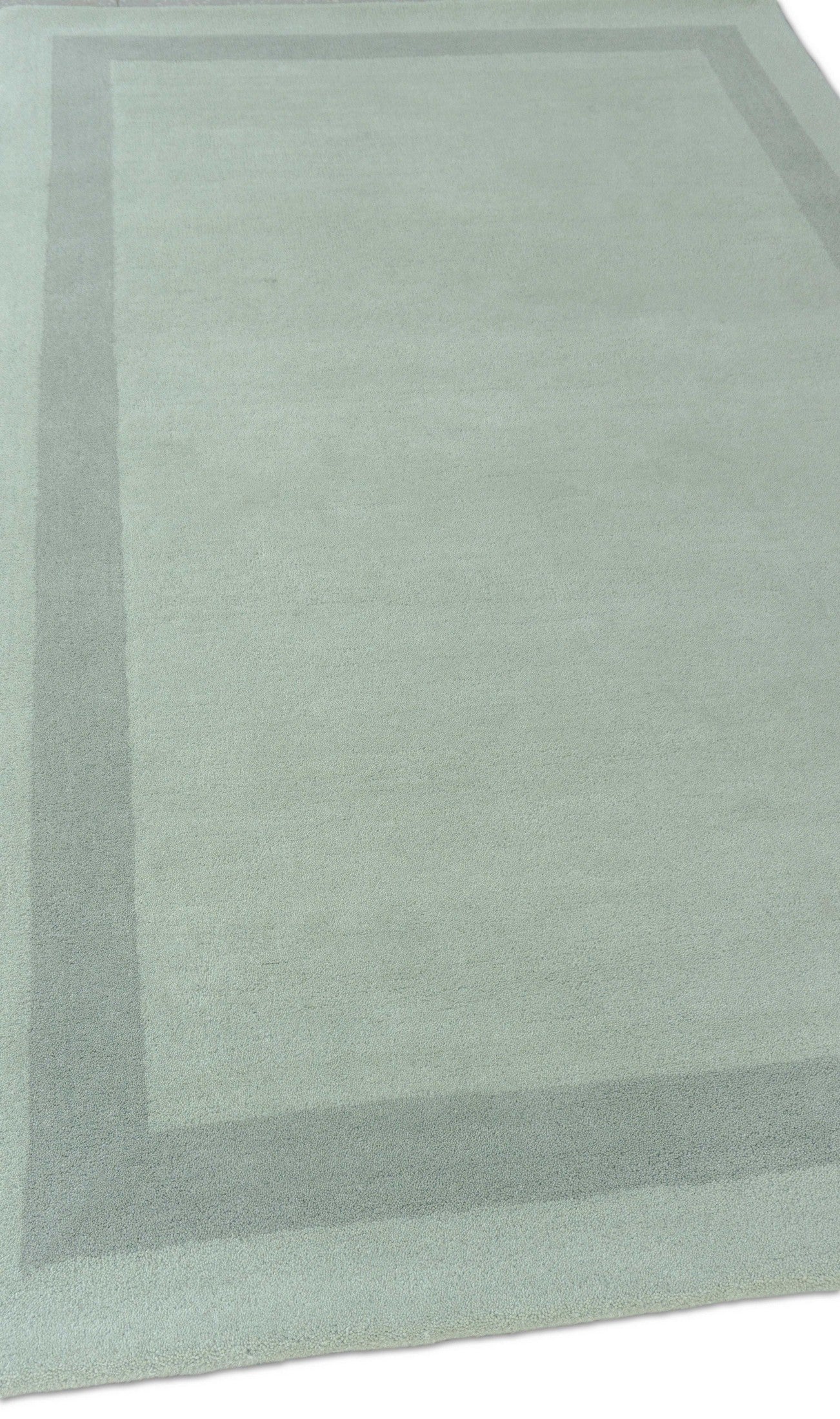 Handmade Hand-Tufted Modern Rug | Double Border Rug in Green