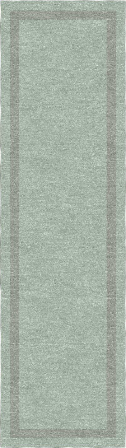 Handmade Hand-Tufted Modern Rug | Double Border Rug in Green
