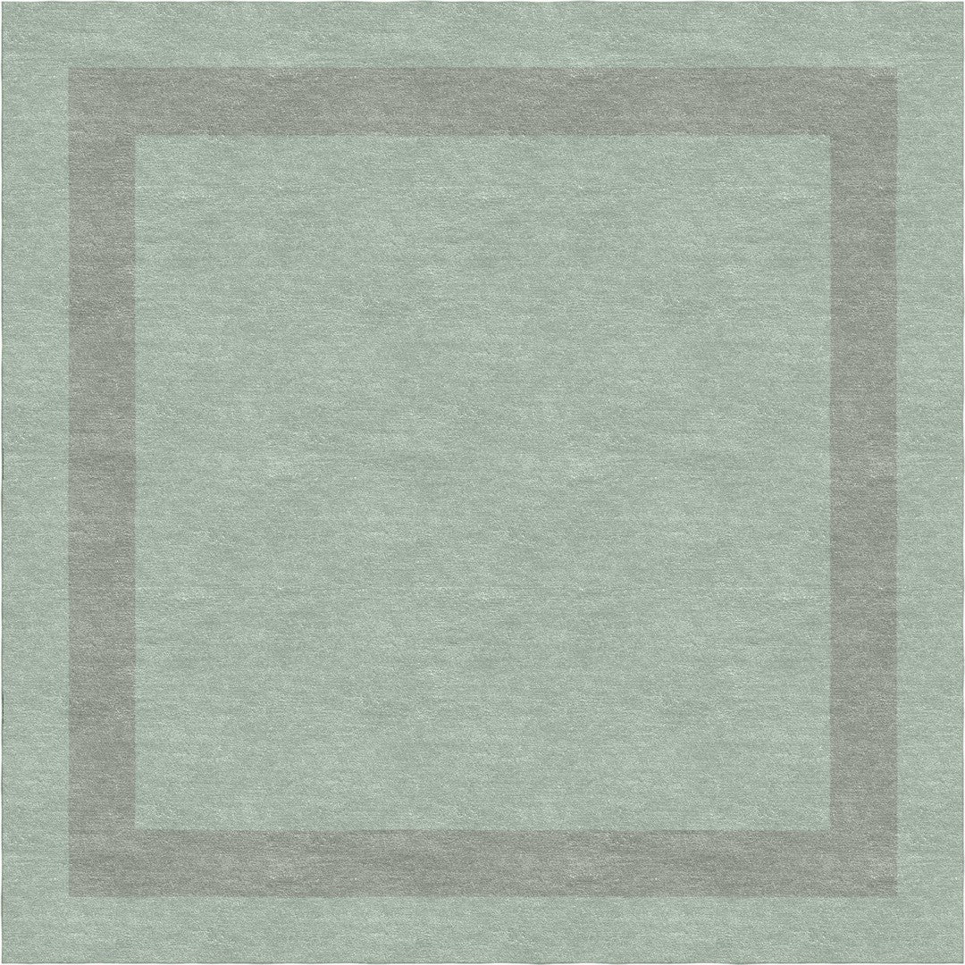 Handmade Hand-Tufted Modern Rug | Double Border Rug in Green