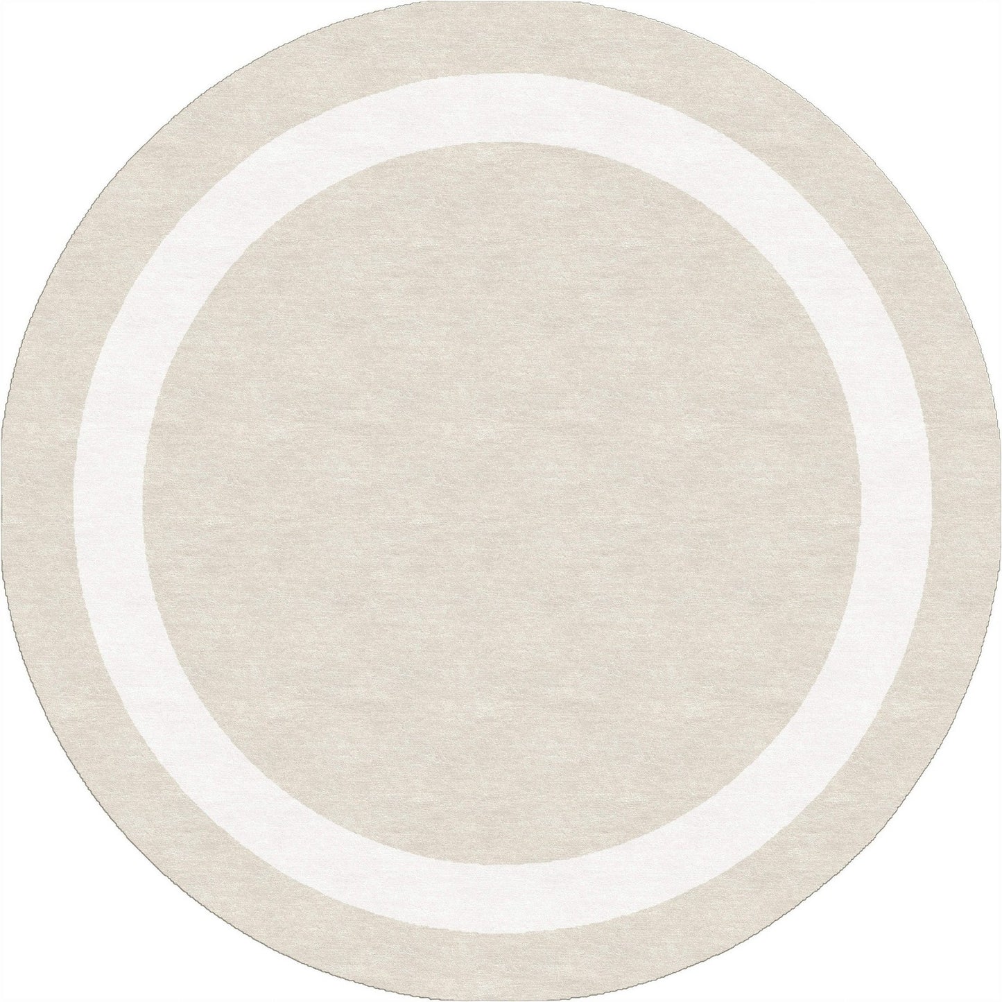 Handmade Hand-Tufted Modern Rug | Double Border Design in White & Warm Gray