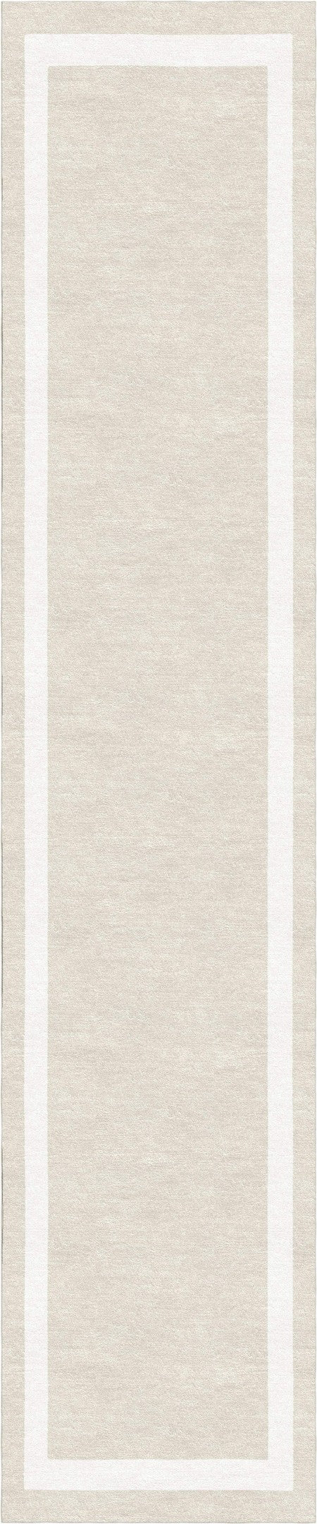 Handmade Hand-Tufted Modern Rug | Double Border Design in White & Warm Gray
