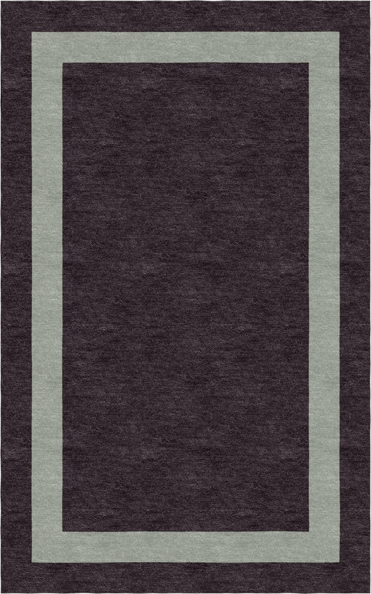 Handmade Hand-Tufted Modern Rug | Double Border Rug in Brown
